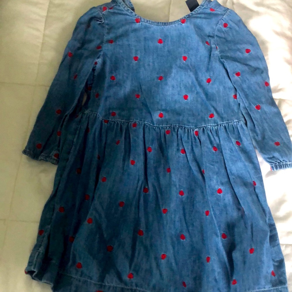 Girls chambray heart dress